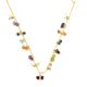 Natural Gemstone beaded necklace, Multi gemstone necklace, Brass with 22k gold plated necklace